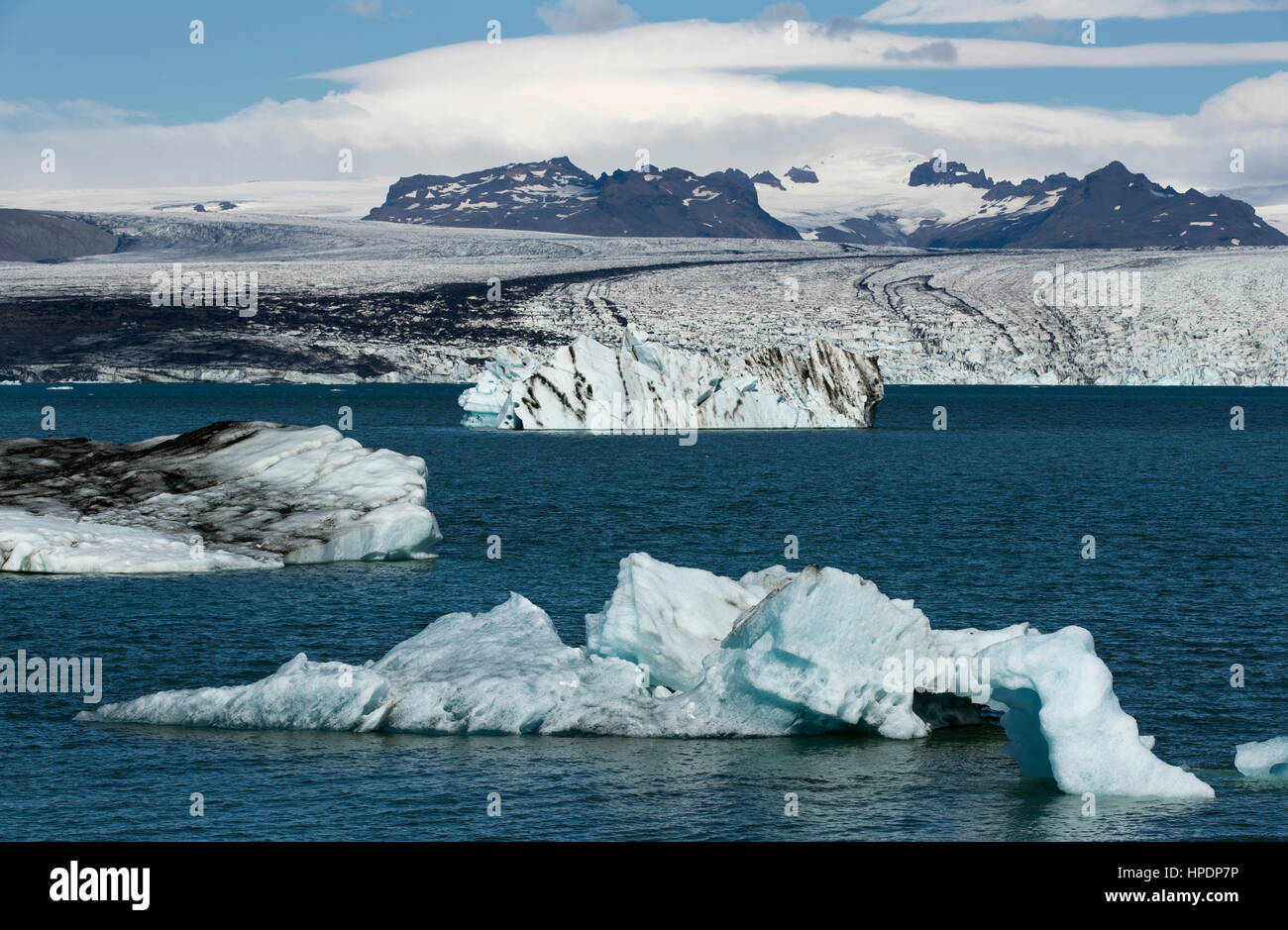 Iceberg Lagoon Jokulsarlon Iceland Filled With Glacial Icebergs Stock ...