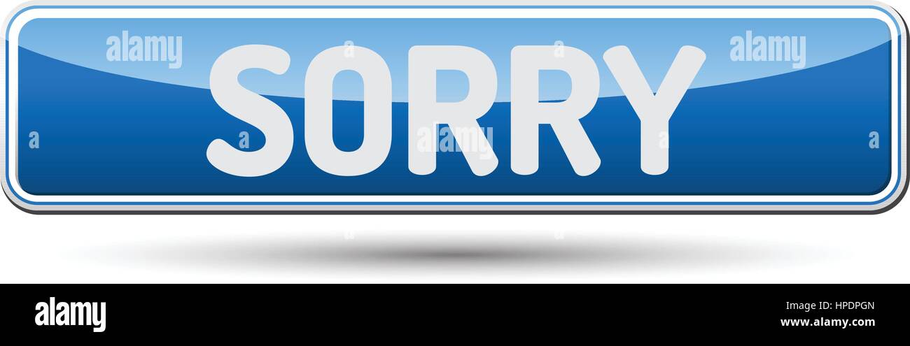 SORRY - Abstract beautiful button with text. Stock Vector