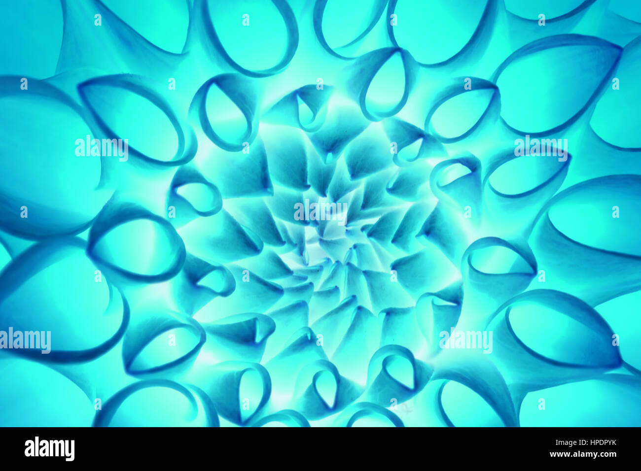 Psychedelic blue flower abstract Stock Photo