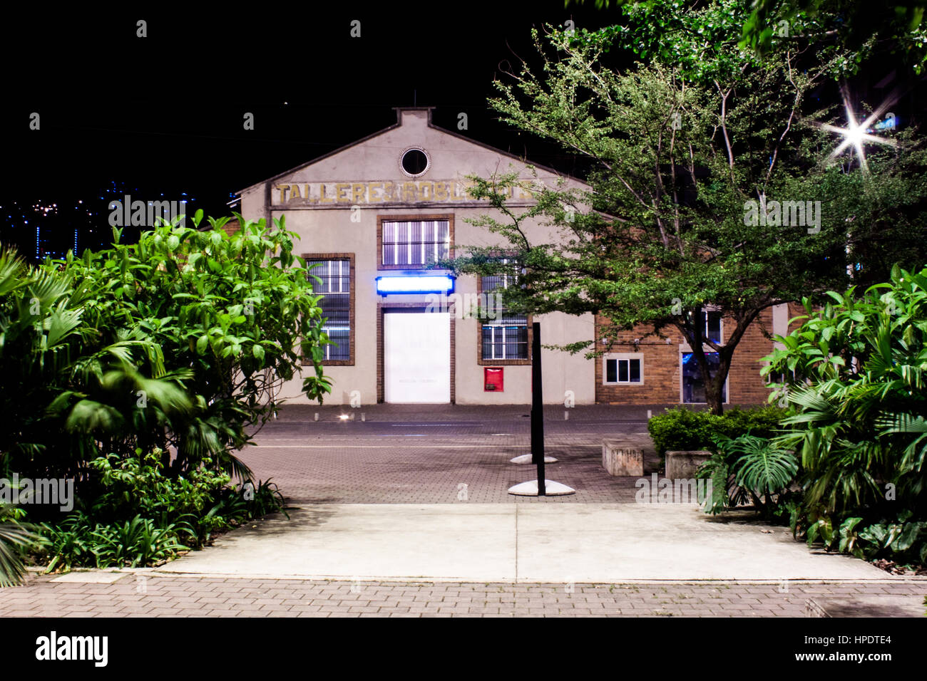 a night view of museum of modern art (MAMM) in Medellín, Colombia Stock Photo