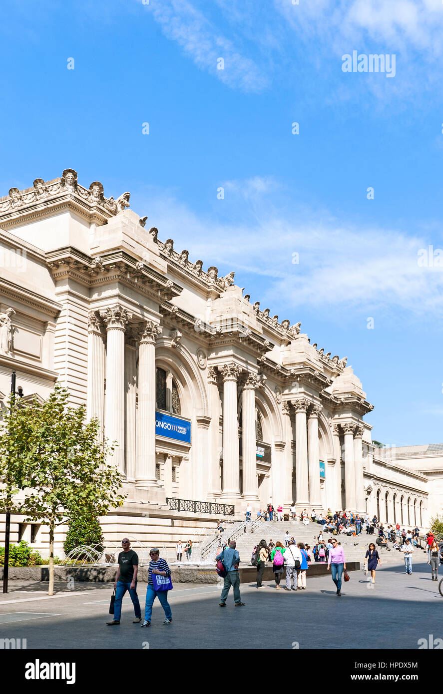 The Metropolitan Museum of Art, the Met Museum Exterior, Fifth Avenue, New York City Stock Photo
