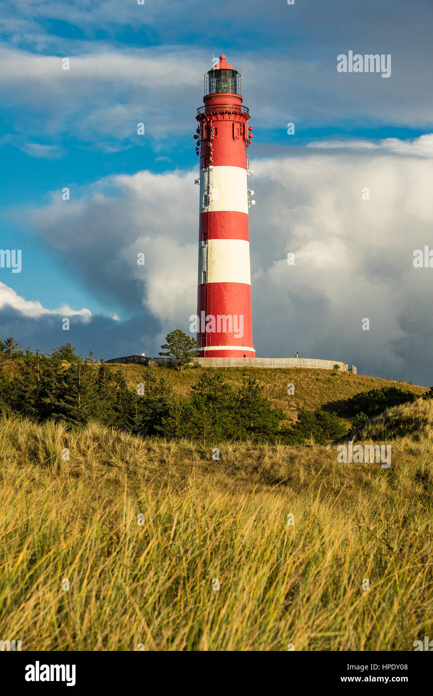 Lighthouse in Wittduen on the island Amrum, Germany. Stock Photo