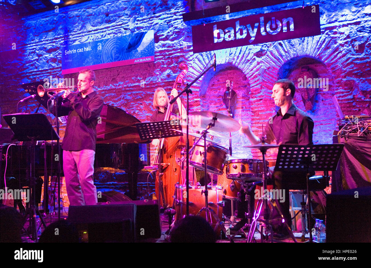Babylon, is a multi-purpose performance space/club, is the trend-setting live music venue of Istanbul , Sehbender Sokak Nº 3, near Istiklal pedestrian Stock Photo