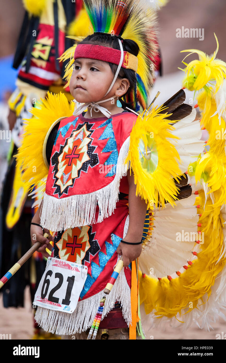Indian boy dancer, Pow Wow, Gallup Inter-Tribal Ceremonial, New Mexico ...
