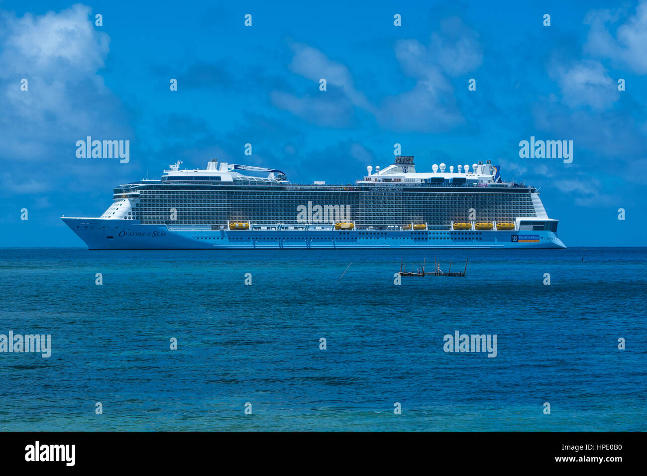 Ovation of the Seas at Mystery Island Aneityum Vanuatu Stock Photo