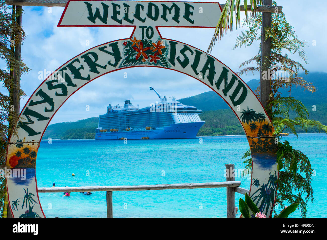 Ovation of The Seas at Mystery Island Vanuatu Stock Photo