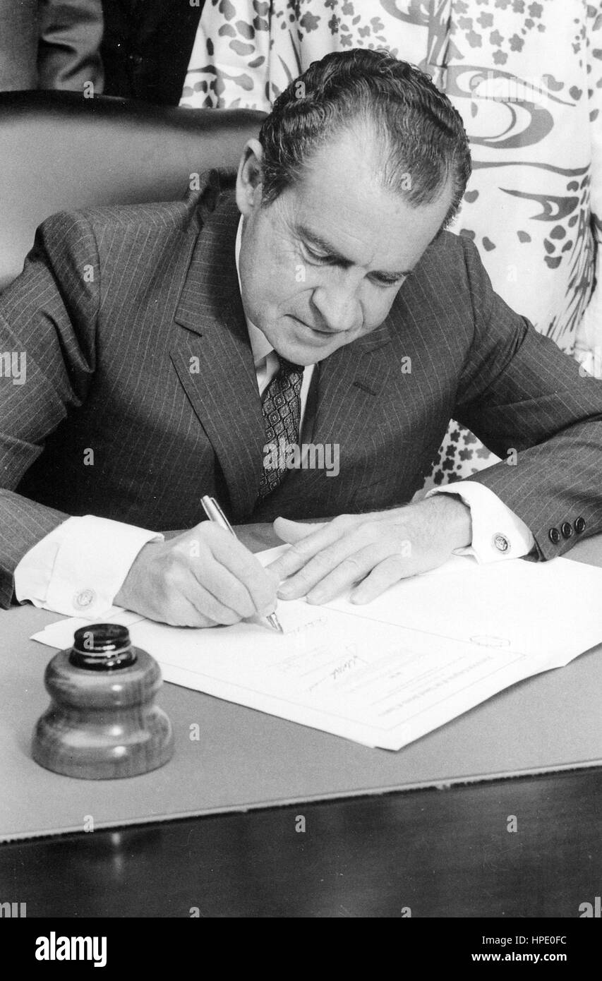 RICHARD NIXON (1913-1994) as 37th President of the United States about 1973. Photo: White House official Stock Photo