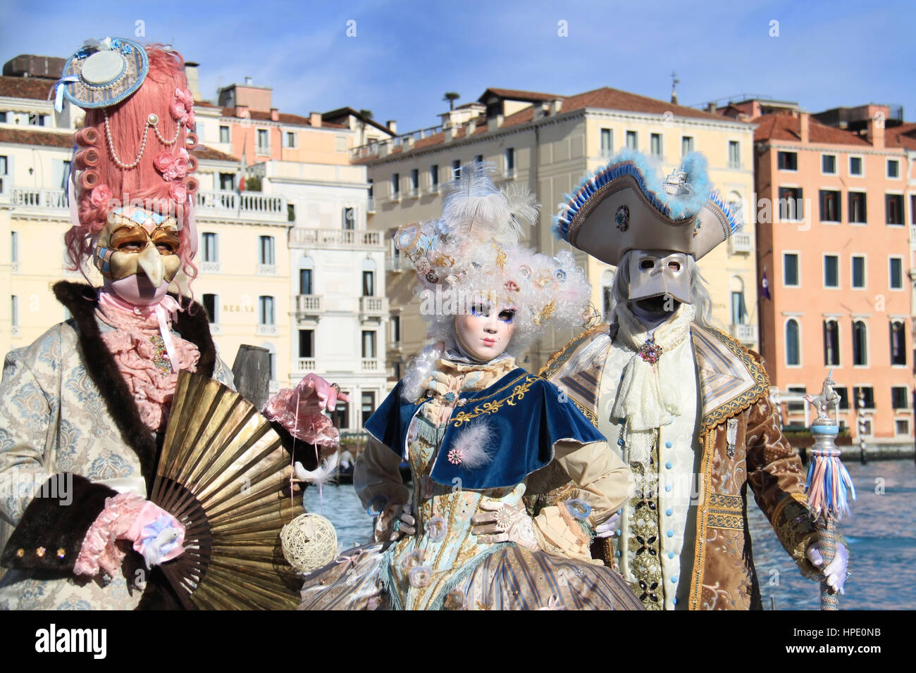 Venice carnival costume and mask. Stock Photo