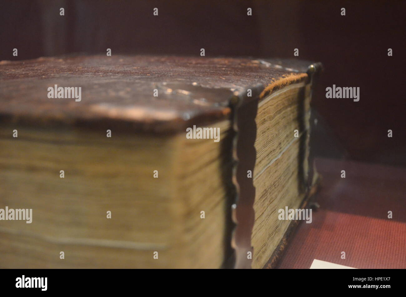 Old Leather Covered Book Stock Photo
