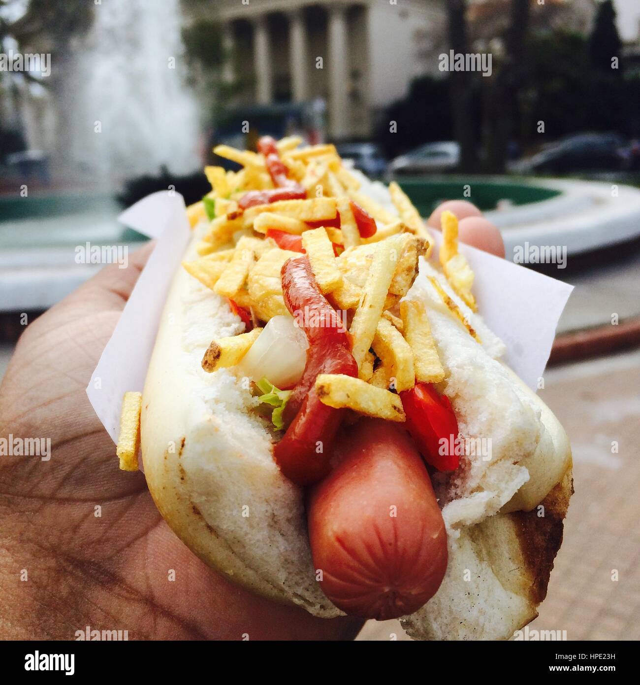 A delicious hot-dog Stock Photo