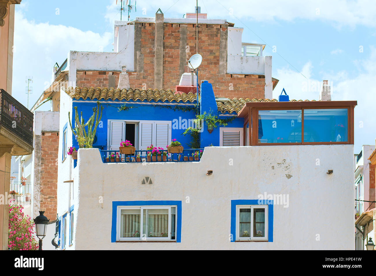 House in Sitges, Spain. Stock Photo