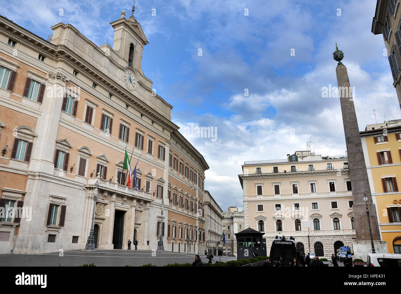 ROME, ITALY - MARCH 17, 2016: Palazzo Montecitorio is a palace in Rome ...