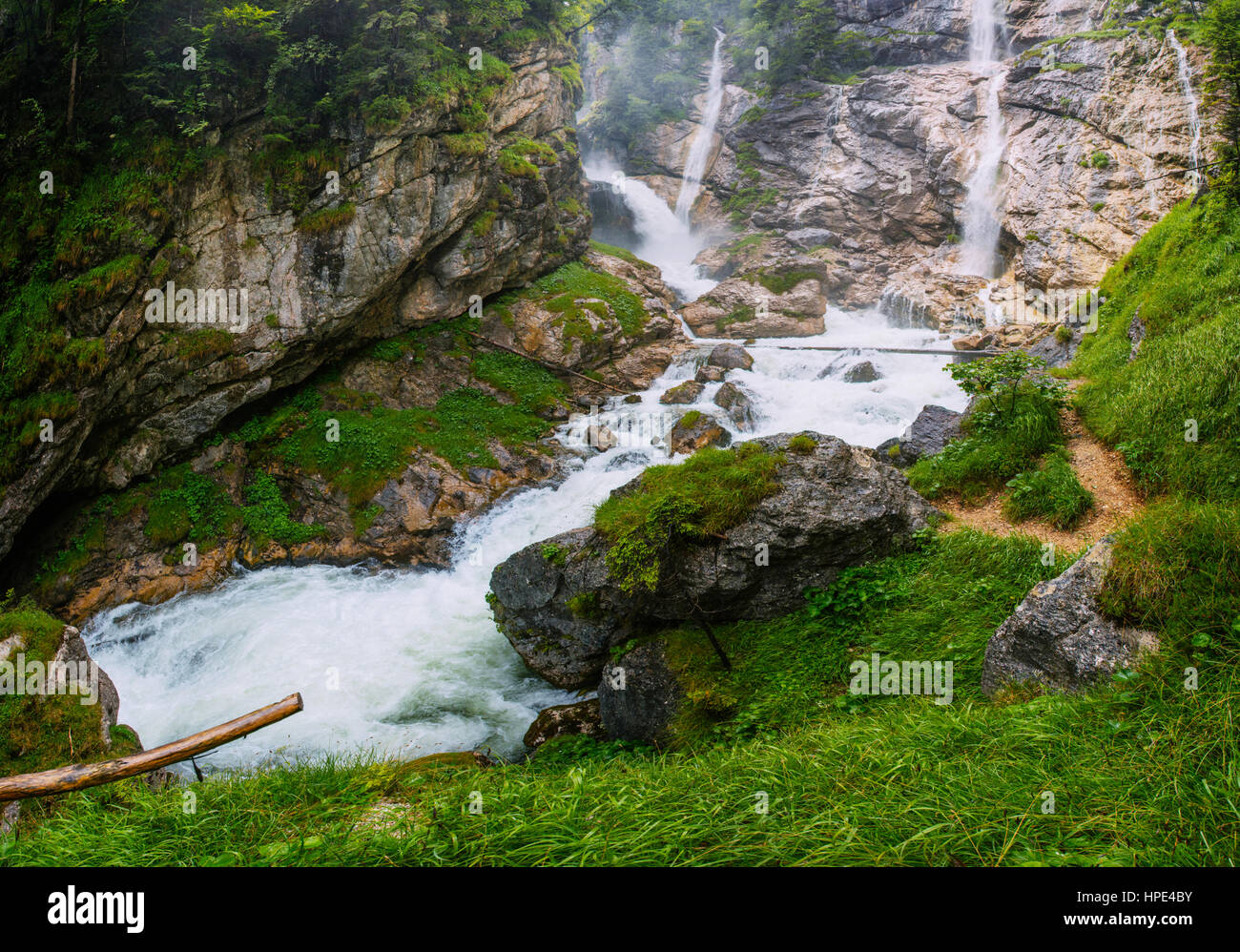 mountain waterfall and river in summer Alps, Austria Stock Photo - Alamy