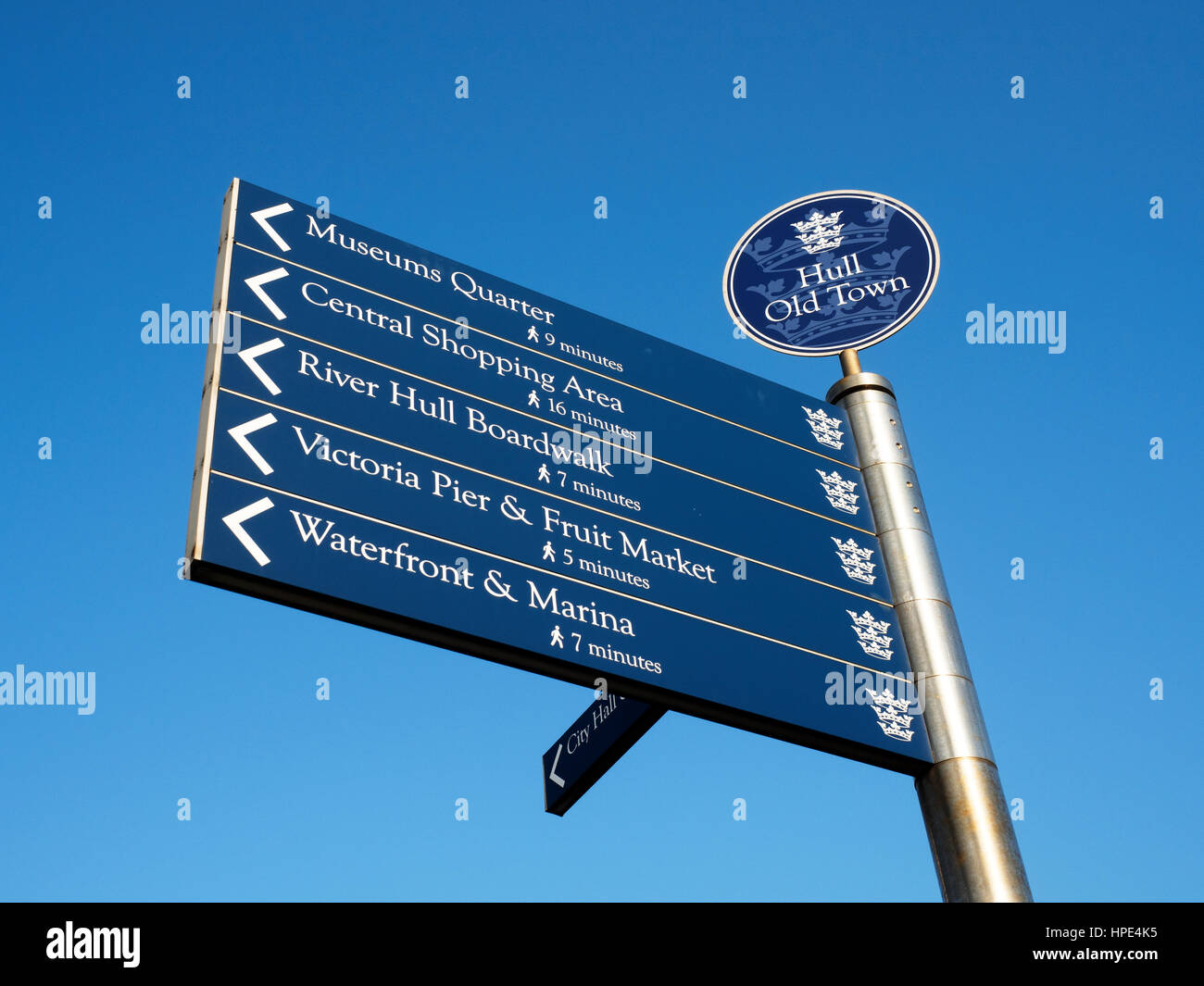 Old Town Sign Post Hull Yorkshire England Stock Photo