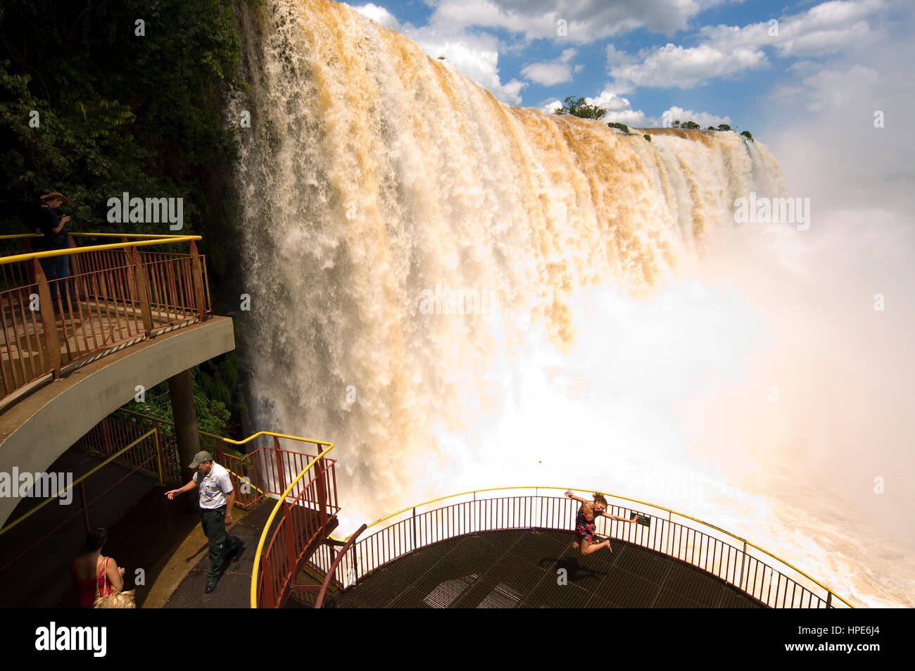 Iguaçu Falls in Paraná State, at the border with Argentina and Paraguai Stock Photo
