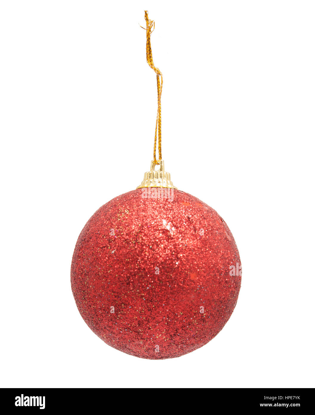 Glitter christmas red ball isolated on white background Stock Photo - Alamy