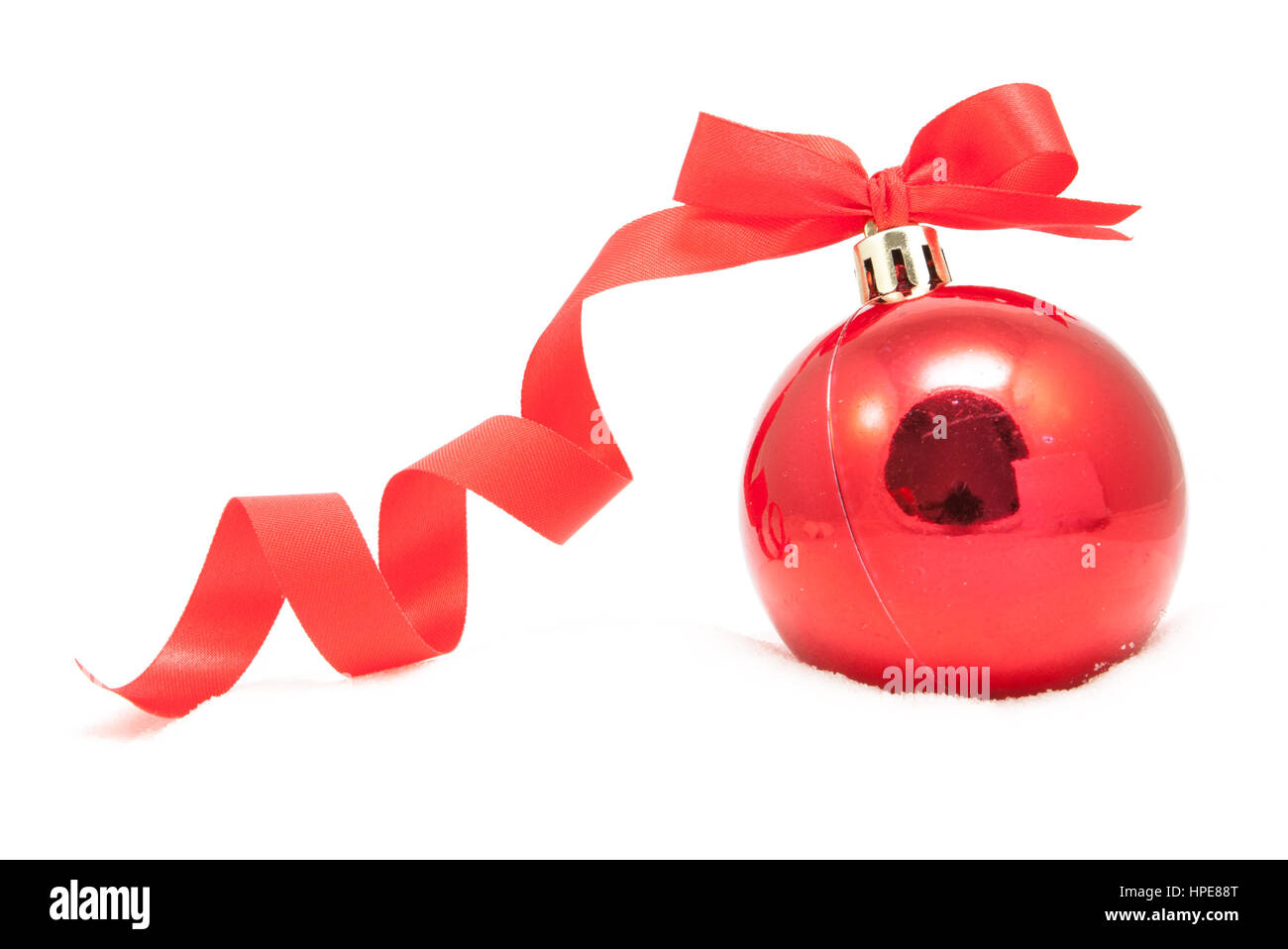Glitter christmas red ball isolated on white background Stock Photo - Alamy
