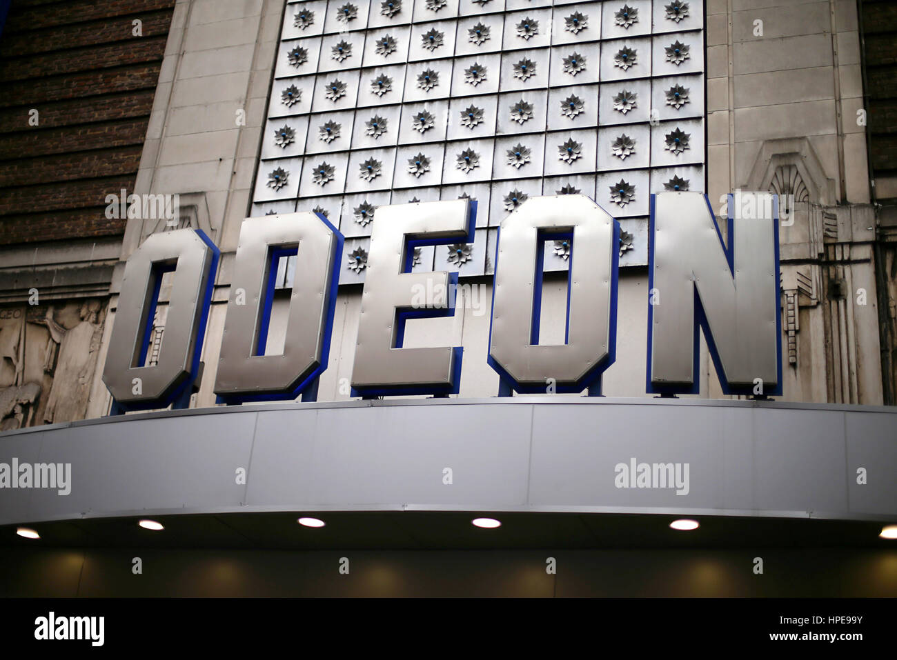 An Odeon cinema sign in London. Stock Photo