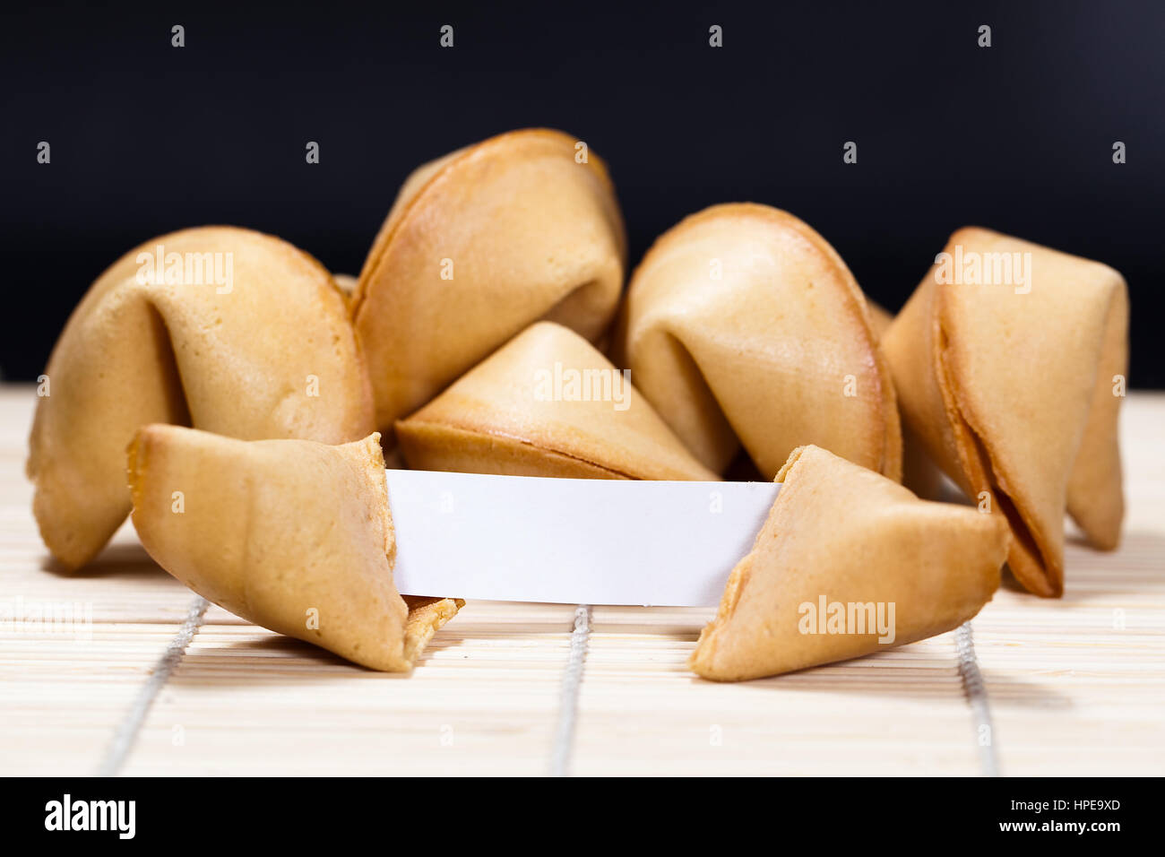 Chinese fortune cookies with blank paper strip Stock Photo Alamy