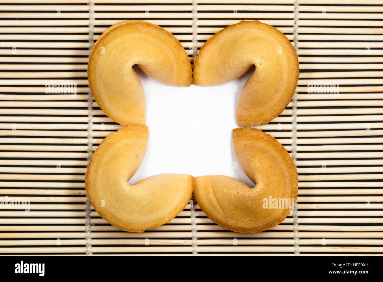 Chinese Fortune Cookies With Blank Paper Strip Stock Photo Alamy