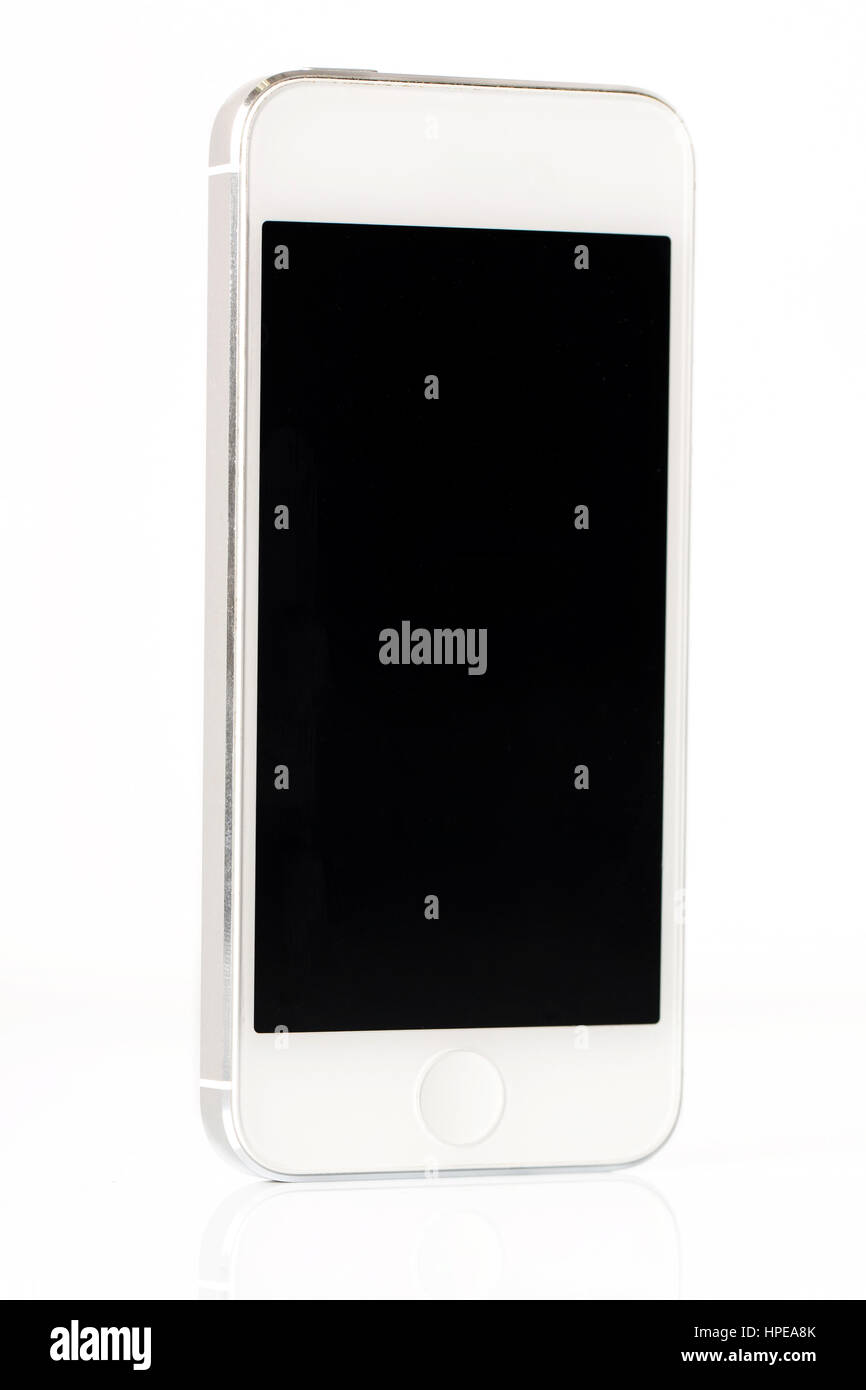 White Smart Phone Isolated on White Background Stock Photo - Alamy