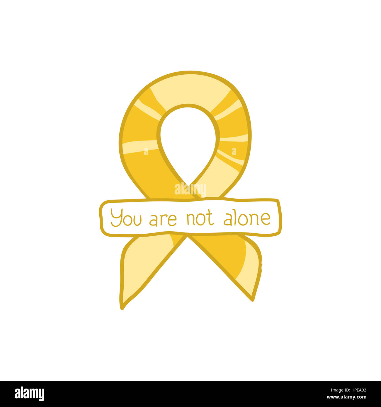 International Childhood Cancer Day, design element. Golden ribbon is a symbol of childhood cancer Stock Photo