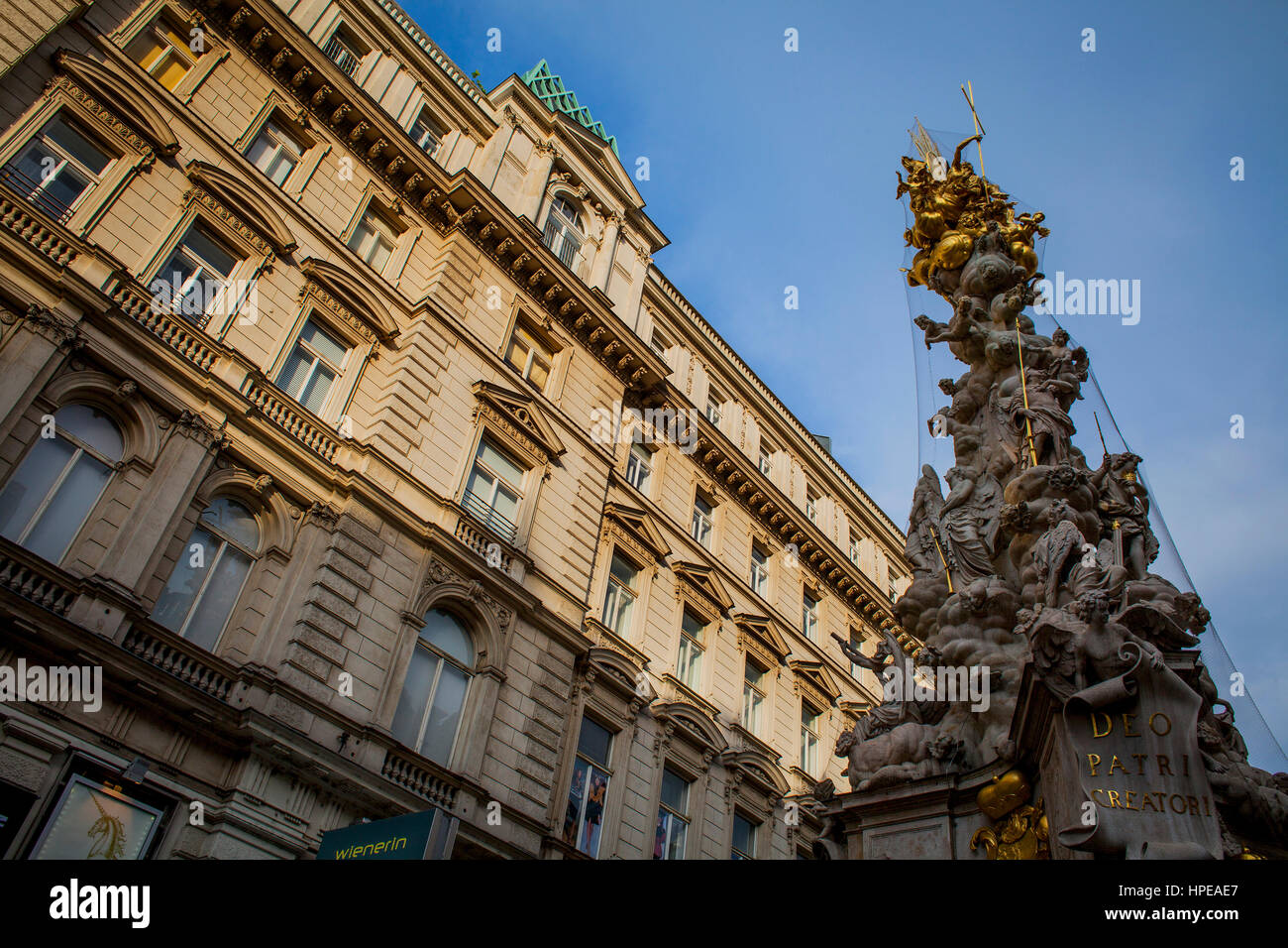 Pest Column, Graben street,Vienna, Austria, Europe Stock Photo