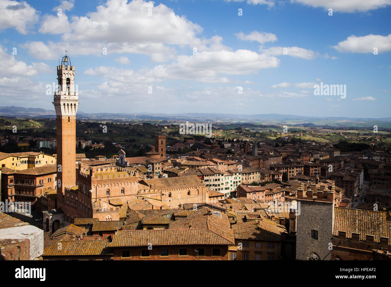 Panoramic View of Siena, Tuscany, Italy Stock Photo