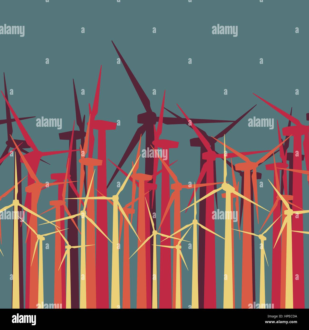 Wind turbines high voltage green energy generate alternative power farm ...