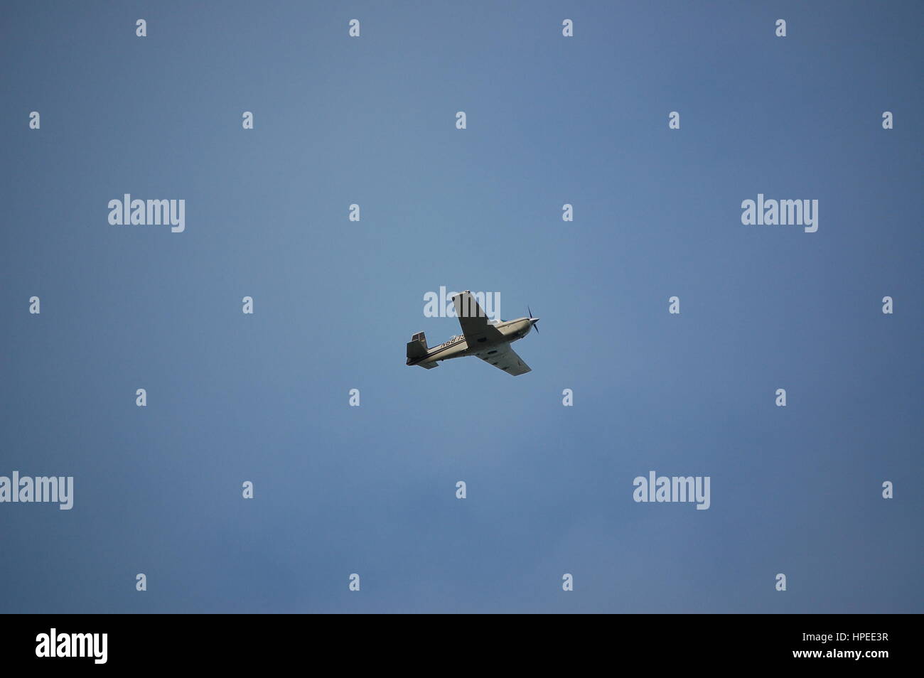 plane flying above Stock Photo Alamy