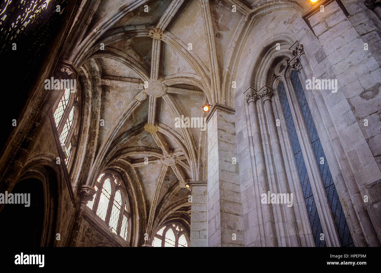 lateral vault of the Sé cathedral, Alfama district, Lisbon, Portugal Stock Photo