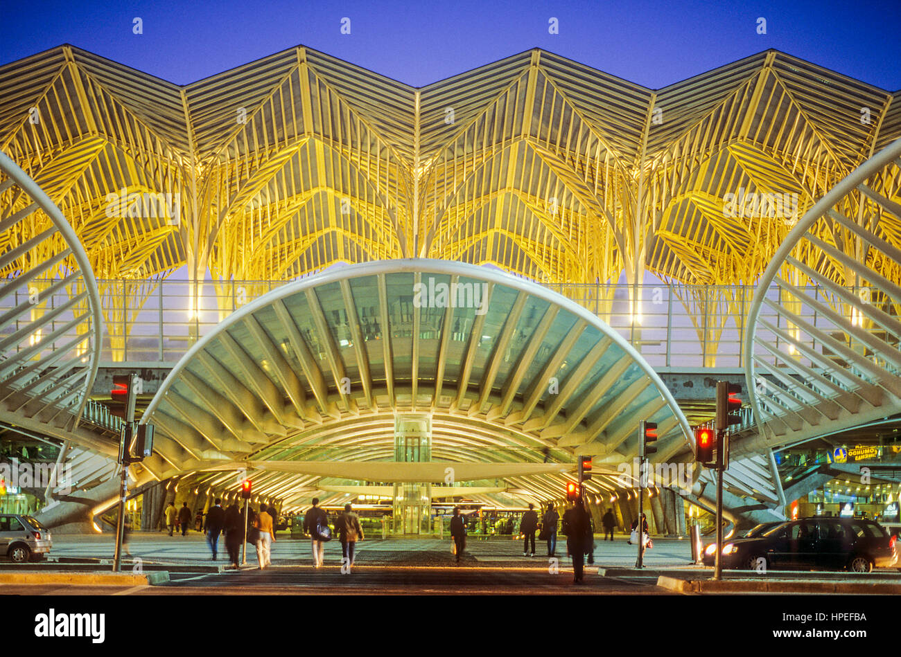 Oriente railway station by Santiago Calatrava, Lisbon, Portugal Stock