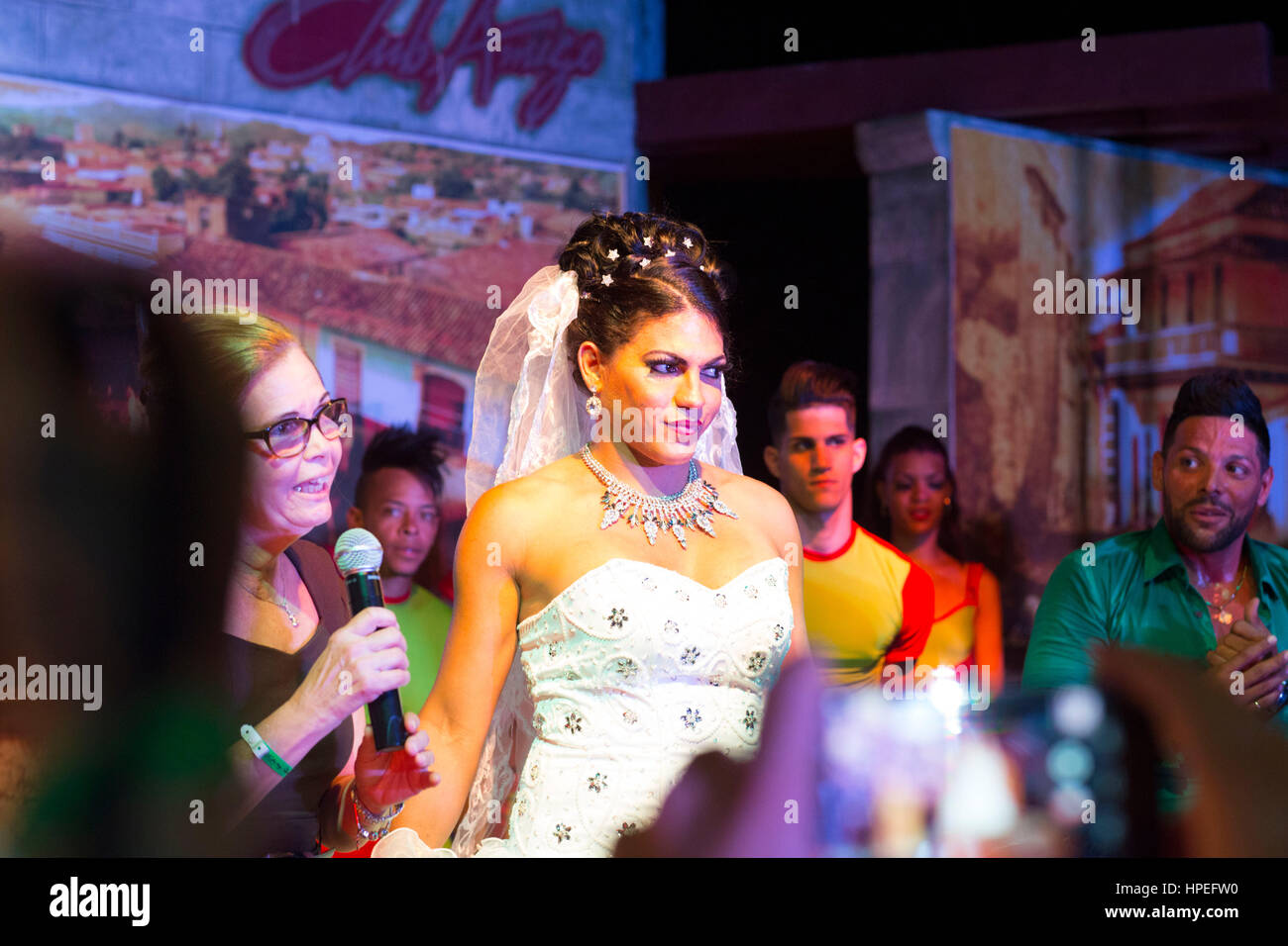 Wedding ceremony of Cuban transgender woman, Malu Cano, a transgender rights advocate, that took place during Transgender educational & advocacy weeke Stock Photo