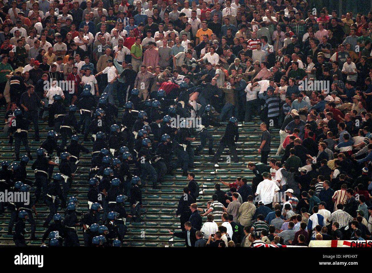 ITALIAN POLICE & ENGLISH FANS ITALY V ENGLAND STADIO OLIMPICO ROME