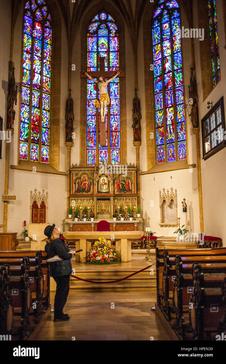 Interior, parish church of stadtpfarrkirche, in the street Herrengasse, Graz, Austria Stock Photo