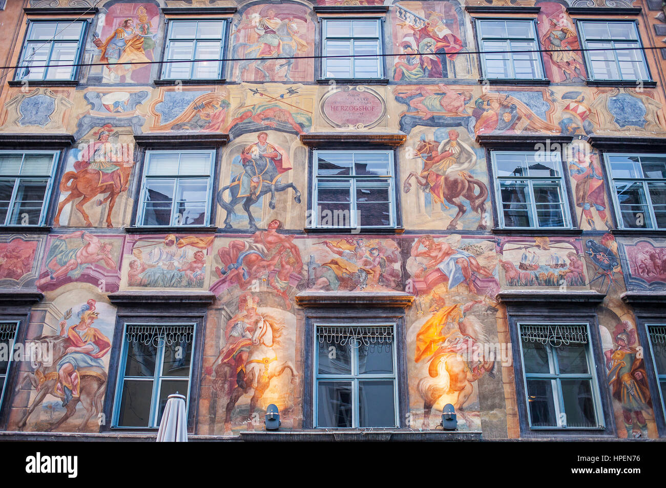 Gemalte Haus Painted House In Herrengasse Street Graz Austria