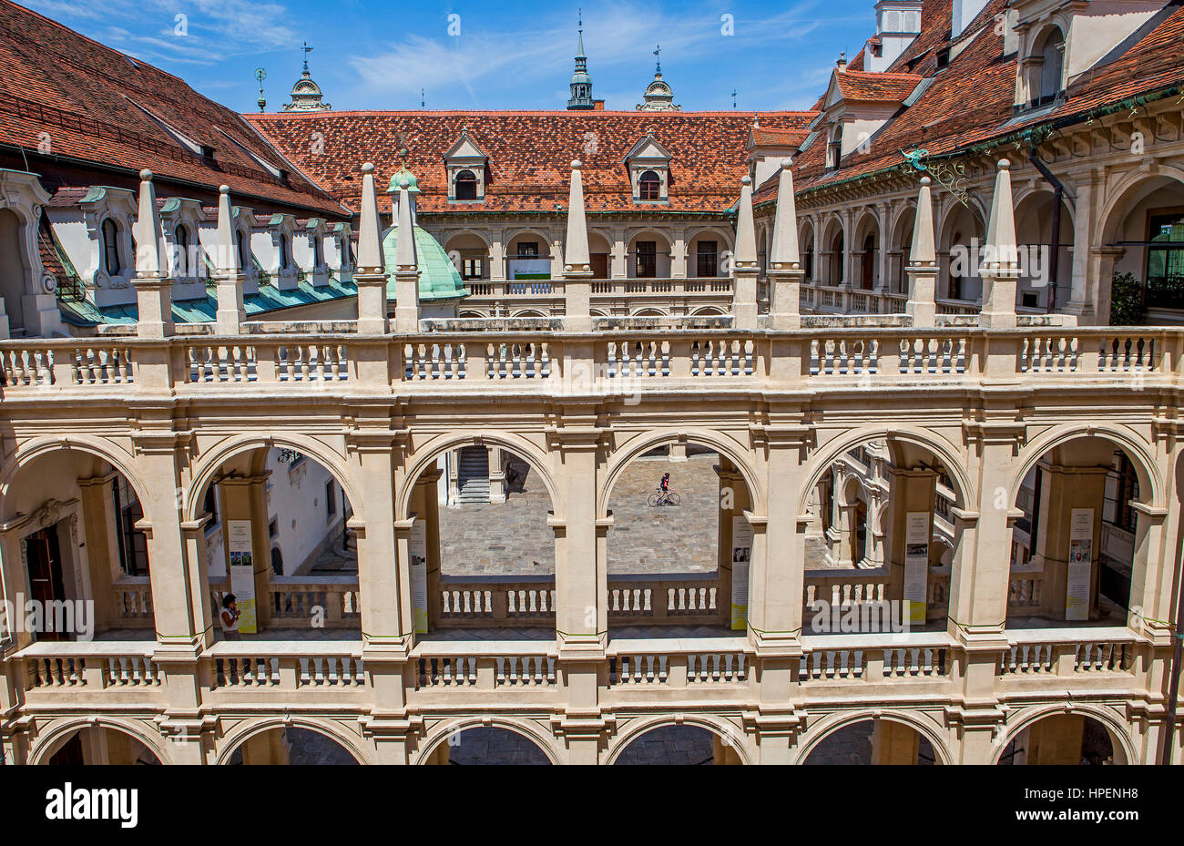 courtyard of Landhaus, Landhausshof, Graz, Austria Stock Photo