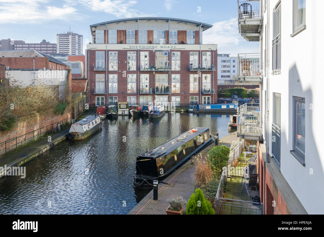 Loft style apartments in a converted warehouse in Sherborne Wharf in