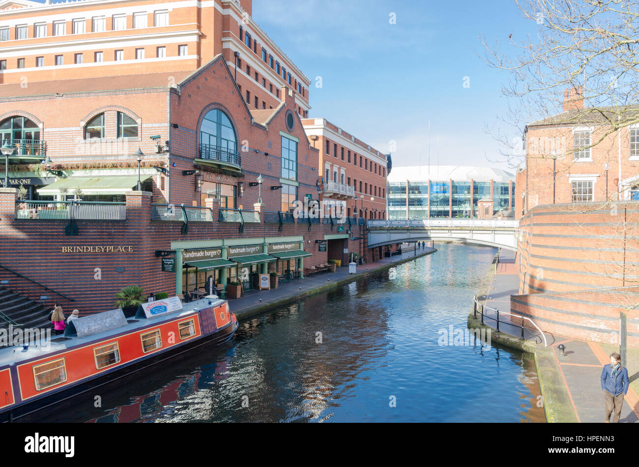 Brindley Place Canal Centre In High Resolution Stock Photography and