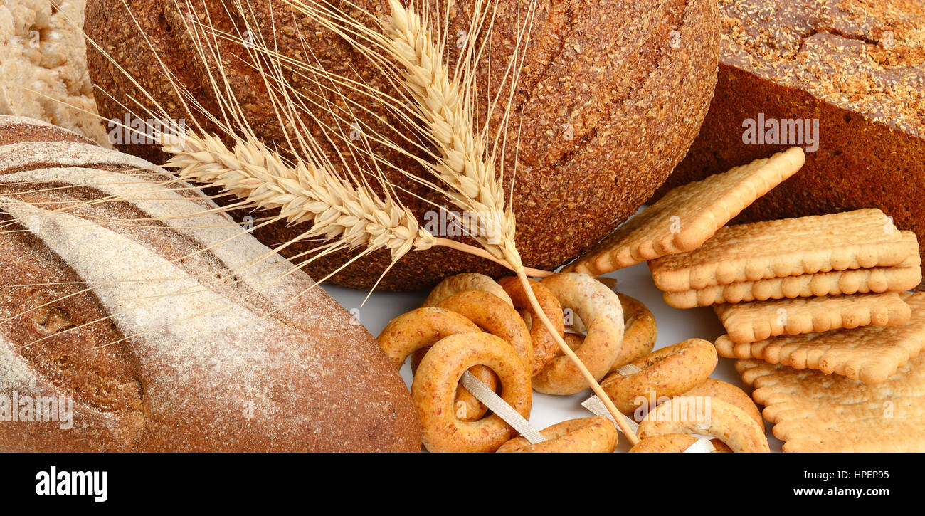 Set bread and bakery products Stock Photo - Alamy