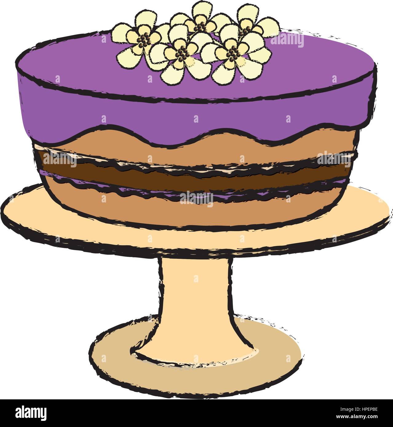 Delicious birthday cake Stock Vector Image & Art - Alamy