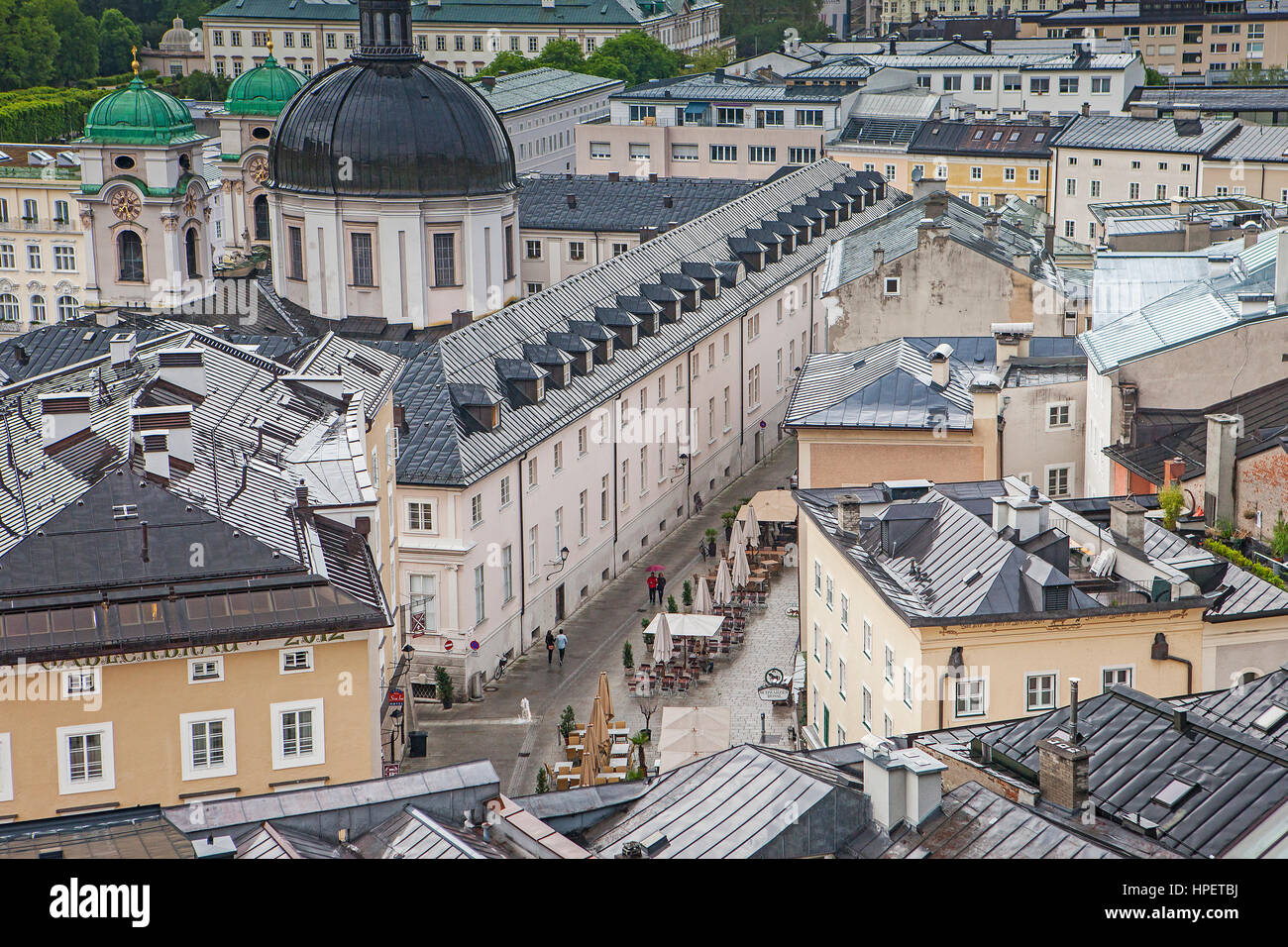 View of the Neustadt district with dome of Dreifaltigkeitskirche Holy
