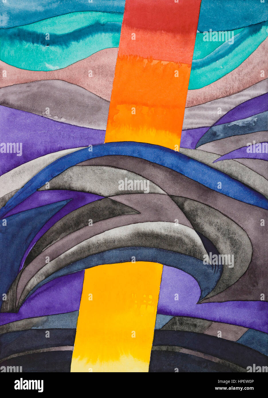 Aquarelle by Heidrun Füssenhäuser, Untitled Stock Photo