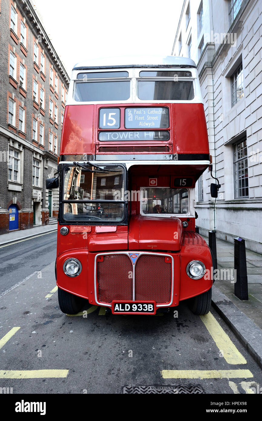 Typical Red Double Decker Bus Line 15 To Tower Hill Via St Pauls