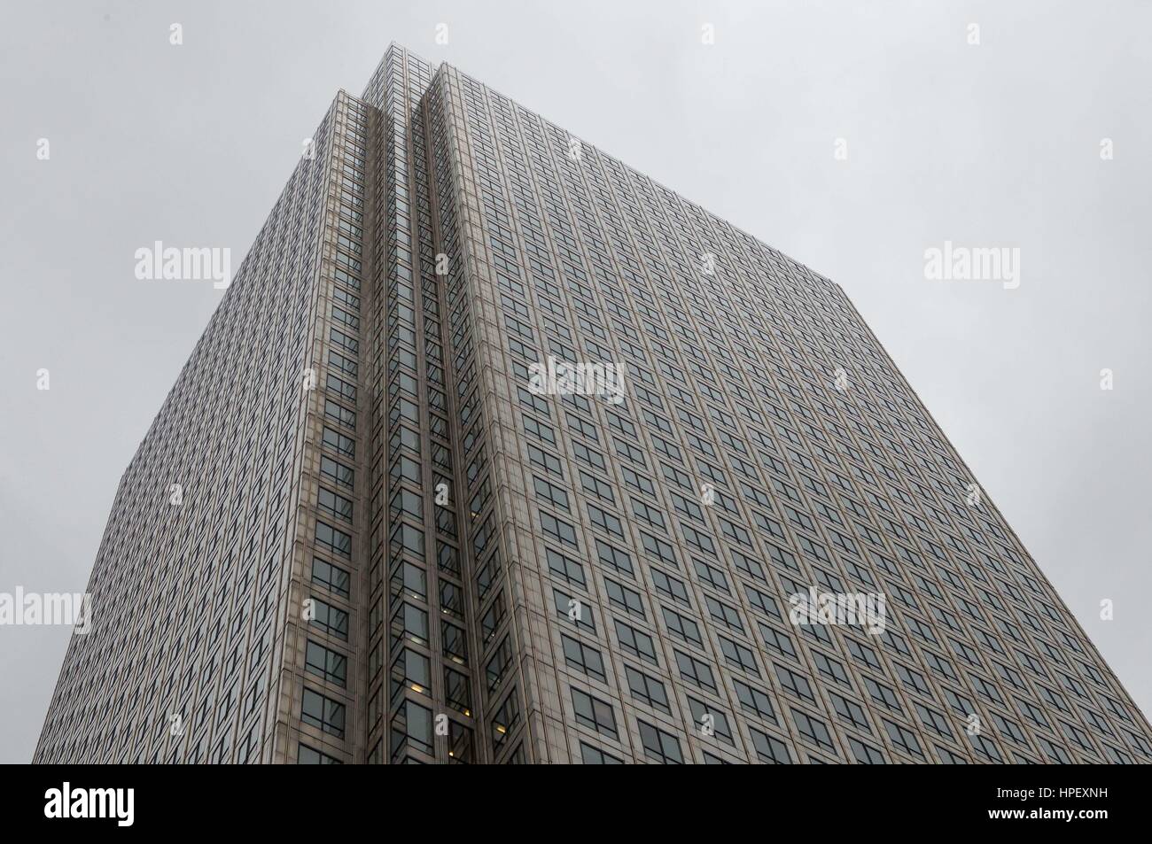 General View GV of One Canada Square, Canary Wharf Stock Photo