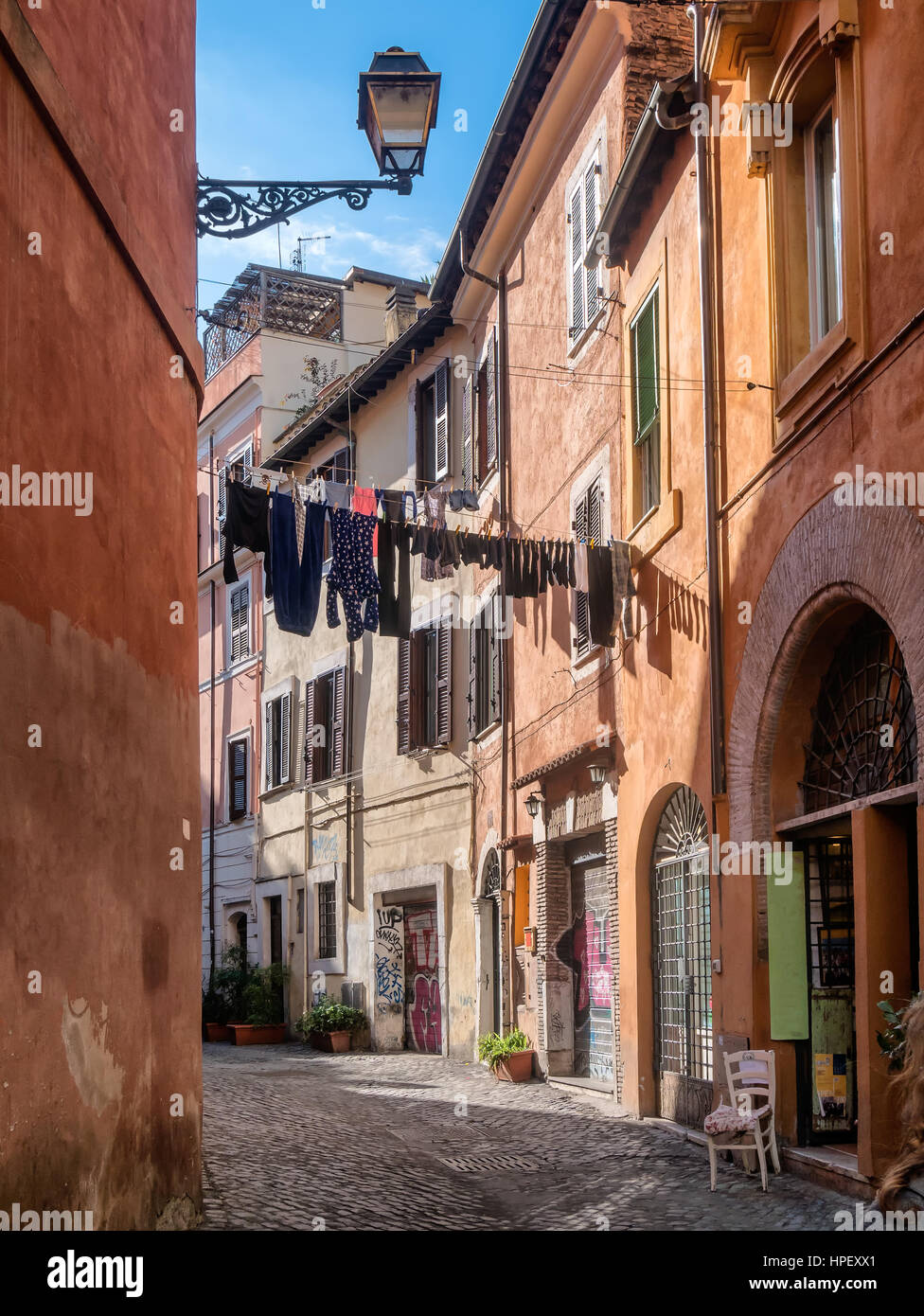 Laundry in Trastevere district of Rome, Italy Stock Photo Alamy