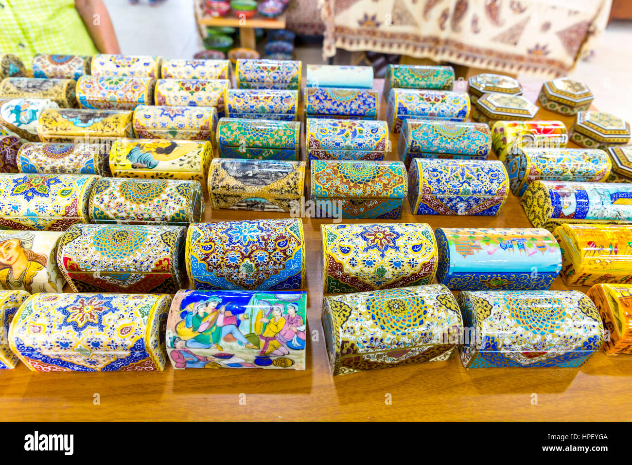 Mosaic and ceramic work, center of handicraft, Madaba, Jordan, Asia Stock Photo