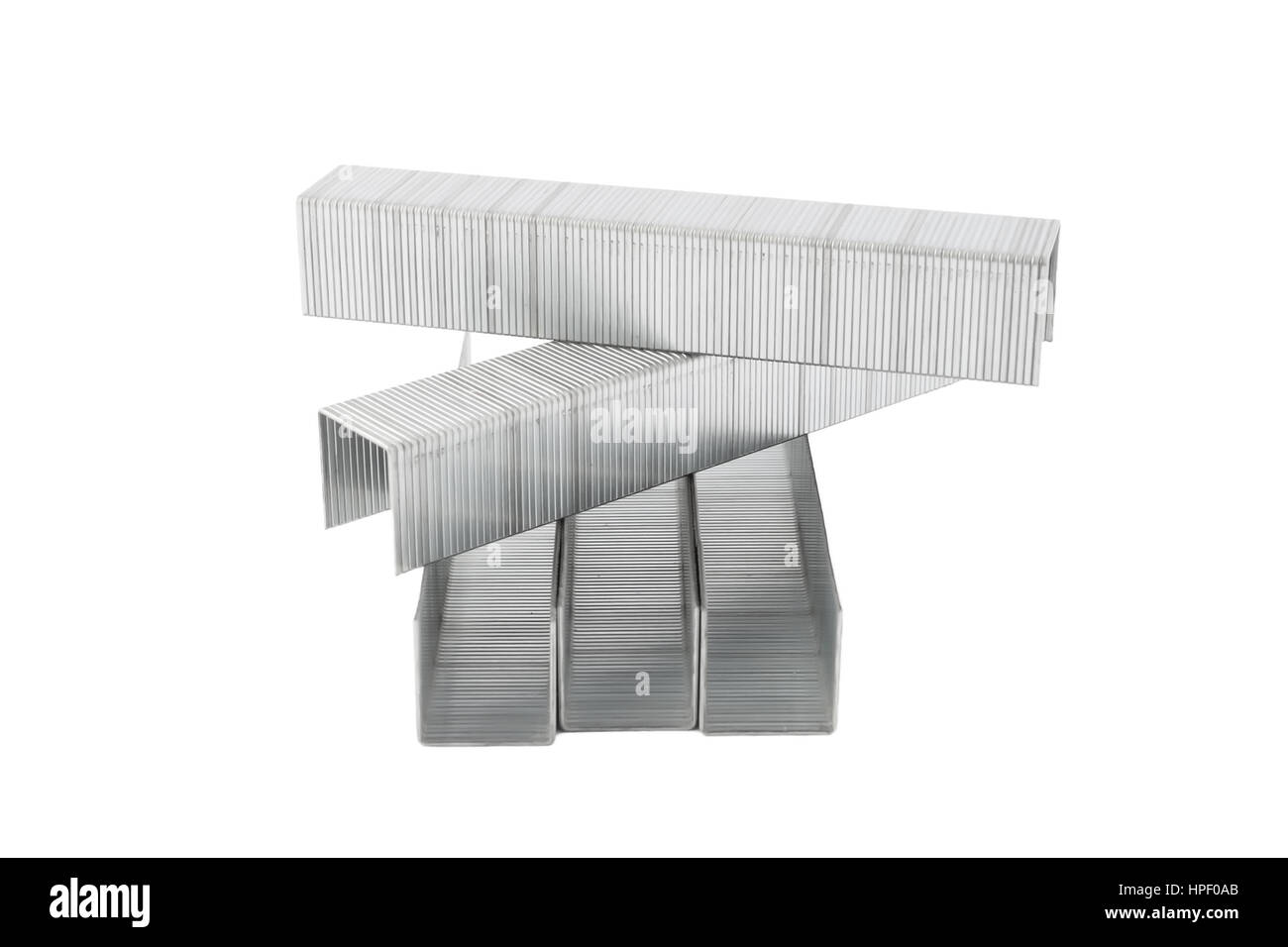 Metal staples isolated on white background Stock Photo Alamy