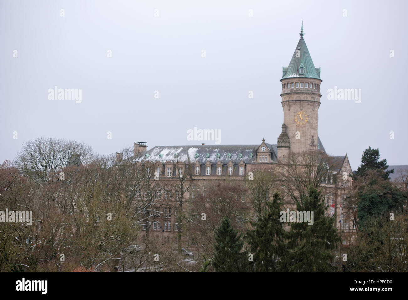 Grand Duchy of Luxembourg, Luxembourg- January 03,2017: The view from the most beautiful balcony of Europe Stock Photo