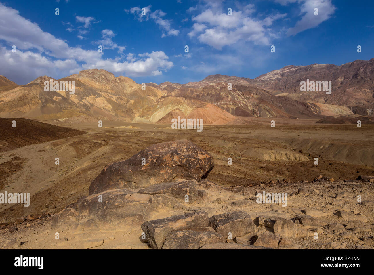 Black Mountains, Artist Drive Formation, Artist Drive, Death Valley National Park, Death Valley, California, United States, North America Stock Photo